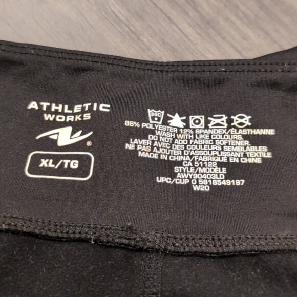 3/$20 Athletic Works Full Length Leggings Sporty Active Solid Black Buttery Soft - Picture 6 of 7